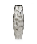 4&quot; X 4&quot;  Rough Silver Barrel Vase - £88.36 GBP