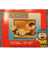 Vintage Peanuts Salt &amp; Pepper S&amp;P Set Charlie Brown Lucy W/ Football NIB... - £15.14 GBP