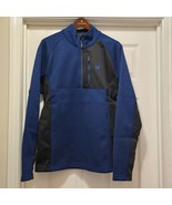 Spyder Men&#39;s Half Zip Sweater Gait Knit Blue Pullover Jacket Sz Large - $41.25 CAD