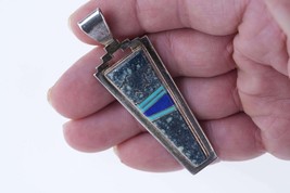 Herbert and Veronica Thompson Navajo Sterling Multi-Stone Channel inlay pendant. - £136.28 GBP