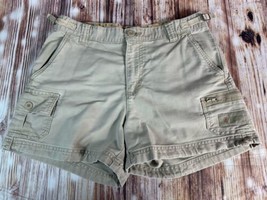 American Eagle Womens Size 4 Tan Mid Rise Cargo Shortie Shorts 29x4 - $18.99