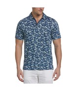 Cubavera Men&#39;s Tropical Vacation-Print Polo Shirt Dark Denim 2XL B4HP - $33.83 CAD