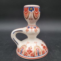 Vintage 1970&#39;s Royal Delft Candle Stick Holder Red Blue Imari Polychrome... - $39.59
