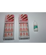 Lot/2 Kiss Impress Press-On 30 Nails Almond Shape 62302 In Box + Glue - $324.82 MXN