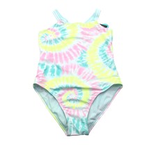 Breaking Waves Girls One Piece Swimsuit Tie Dye Racerback Colorful 16 - £7.61 GBP