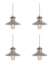 Q=4 60W Binghamton Metal Pendant Hanging Ceiling Light Fixture - Brushed... - £39.27 GBP