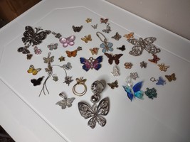 Lot Of Over 40 Butterfly Pendants And Charms - £39.91 GBP