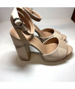 Madden Girl Womens 9M Nude Tan Strappy Platform Block Heel Pumps NEW GP8 - $647.94 MXN
