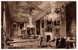 Windsor Castle Vandyke Room Berkshire England Black And White Postcard - £7.08 GBP