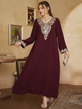 TOLEEN Women Plus Size Maxi Dresses 2023  Elegant Long Sleeve Abaya Muslim Turki - £94.85 GBP