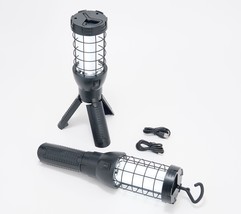 BrightEase Set of 2 Rechargeable Work Light Lanterns in Black - £29.19 GBP