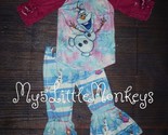 NEW Boutique Frozen Olaf Girls Bell Bottom Outfit Set Size 7-8 - £11.98 GBP