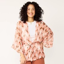 Women&#39;s Sonoma Goods For Life® Staggered Ikat Waist Tie Kimono One Size - £10.16 GBP