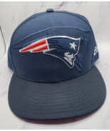 New Era New England Patriots Logo 59 Fifty Navy 7 3/8 Fitted Hat - £9.31 GBP