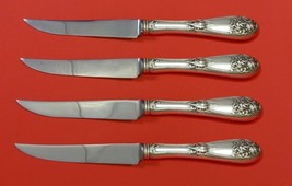 Fleur De Lis by Alvin Sterling Silver Steak Knife Set 4pc HHWS  Custom 8 1/2&quot; - £228.17 GBP