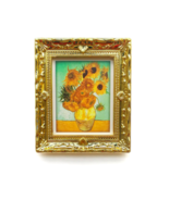 SALE 1:12 dollhouse miniature wall decor painting frame Sunflowers Van G... - £4.49 GBP