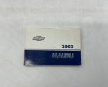 2003 Chevrolet Malibu Owners Manual OEM A02B25020 - $17.32