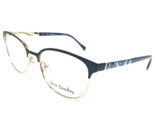 Vera Bradley Eyeglasses Frames Cleo Indio INO Blue Gold Cat Eye 52-17-135 - £55.02 GBP