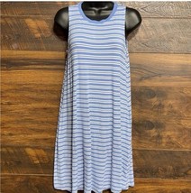 New Time And Tru Women Blue White Stripe Dress Knit With Pockets Coastal... - $212.49 MXN