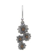 Mixed Metal Daisy Cluster Charm Dangle Earrings 36x12mm - $61.59