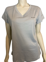 Columbia Women&#39;s V-Neck Cooling Light Blue Short Sleeve Top Sz L - £9.76 GBP