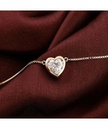 Women 2Ct Heart Cut Moissanite Solitaire Pendant 925 Sterling Silver Wit... - £97.71 GBP