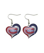 Aminco NHL Montreal Canadiens Swirl Heart Earrings, Size 2.5 - £8.58 GBP