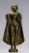 Antigüedad Sri Lanka Estilo Bronce Standing Enseñanza Buda Estatua - 55cm/55.9cm - £994.50 GBP