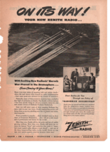 1945 Zenith On It's Way Stratosphere Radionics Print ad Fc3 - $13.30