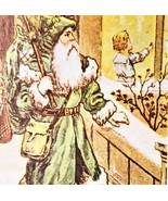 Santa Green Suit Happy Christmas Postcard Hong Kong Print Vintage Toy Ba... - $27.32 CAD