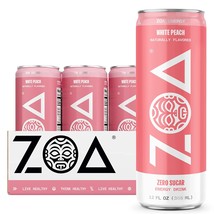 ZOA Zero Sugar Energy Drink, White Peach, 12 Fl OZ (Pack of 12) - $36.99