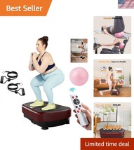 Durable Vibration Plate Machine for Home Use - 330 lbs Capacity, Red Acc... - $74.99