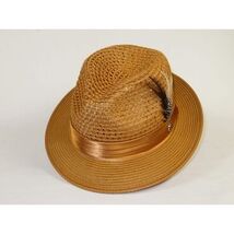 Men's Summer Spring Braid Straw style Hat by BRUNO CAPELO JULIAN JU916 Cognac image 2