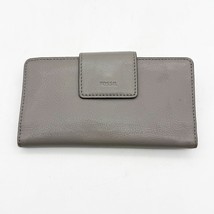 FOSSIL Gray Wallet Slim Leather Snap Closure Bifold Card Slots - $24.99