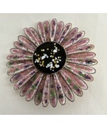 Enamel Daisy BROOCH, Vintage, Pink 1960s Pin  - $28.66