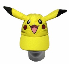 Yellow Pikachu Elastic Stretch Back  Hat Pokemon Cosplay Ball Cap Ears EUC - £7.20 GBP