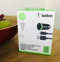 Belkin 2.4A| 12W Car Charger with Micro USB Cable F8M887BT04BLK, New - £10.18 GBP