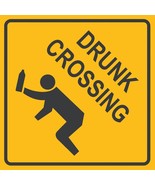 Drunk Crossing Sign  Aluminum Placard bar metal sign 12&quot;x12&quot; - £19.12 GBP