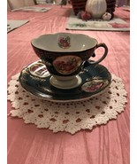ROYAL SEALY CHINA JAPAN BONE CHINA TEA CUP AND SAUCER TOILE VINTAGE - $33.88 CAD