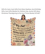 Gifts for Aunt, Aunt Gifts from Niece, to My Aunt Blanket from Niece, Bi... - $544.73 MXN