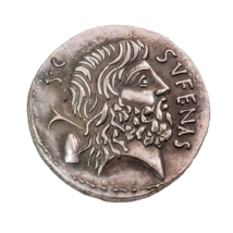 Antigua Medalla Republicana Romana Restrike - Cabeza de Saturno y Roma c... - $18.55 CAD