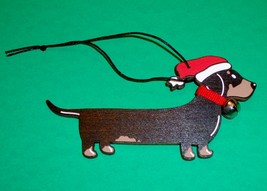 Black &amp; Tan Smooth Dachshund Christmas Wooden Ornament - $16.50