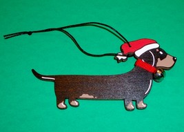 Black &amp; Tan Smooth Dachshund Christmas Wooden Ornament - £12.90 GBP