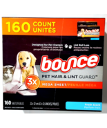 Bounce 160 Count Dryer Sheets 3x Pet Hair Fighters Fresh Scent Mega Drye... - $55.73 CAD