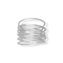 925 Silver Coiled Spring Ring 15mm Wide Multi-layer Stackable Band Women&#39;s 6-10 - £50.32 GBP