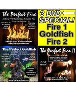 3 DVD Combo Set The Perfect Fire 1 &amp; 2 Real Fireplace Video &amp; Goldfish A... - £14.85 GBP