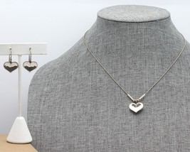 Vintage Silpada Didae Sterling Hammered Heart Necklace Earrings Set N015... - $59.99