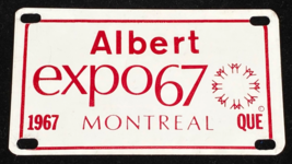 VTG Expo67 Montreal Worlds Fair Exhibition Souvenir Bicycle License Plat... - $275.89 MXN