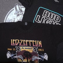 LOT OF 3 Sz MEDIUM T-SHIRT READ! ~ BUD LIGHT, ALABAMA SPACE CENTER, LED ... - $13.37
