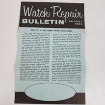 Vintage 1959 Watch Repair Bulletin Ephemera Advertising - $11.30